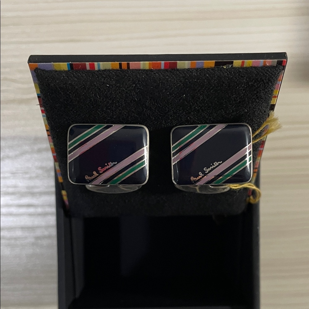 Paul Smith Multicolor Striped Cufflinks - Authentic